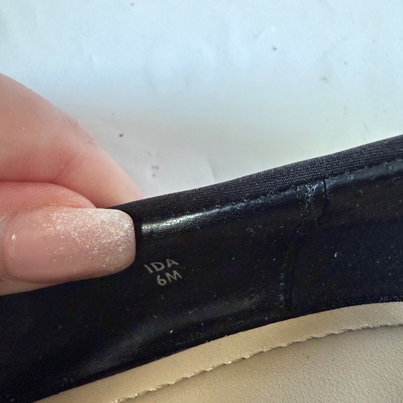 Ellen Tracy Open‎ Toe Wedge Leather Heel Womens Shoes Slip on Size 6 - Picture 6 of 6